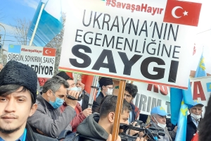 Konya'da Ukrayna ve Kırım da devam eden Rusya işgali protesto edildi.