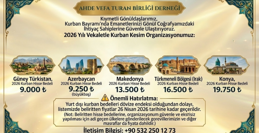 2026 Yılı Kurban Organizasyonu