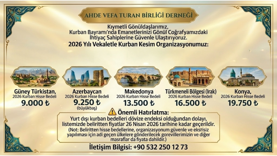2026 Yılı Kurban Organizasyonu